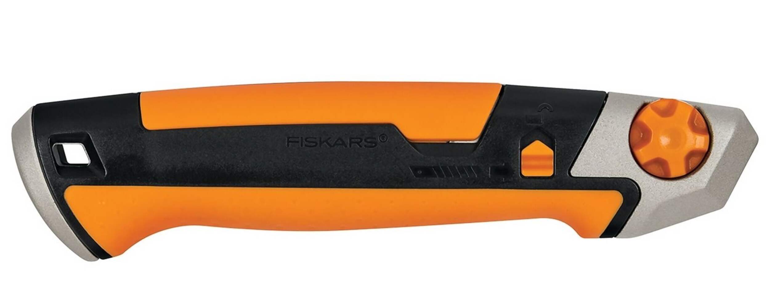 Fiskars Pro Snap-Off Blade Utility Knife, 18-mm, Black/Orange Front_Flat