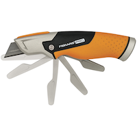 Fiskars Pro Fixed Blade Utility Knife, Black/Orange