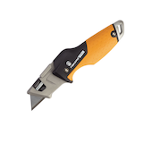 Couteau tout usage à lame pliante Fiskars Pro, noir/orange Front_Angled_Left