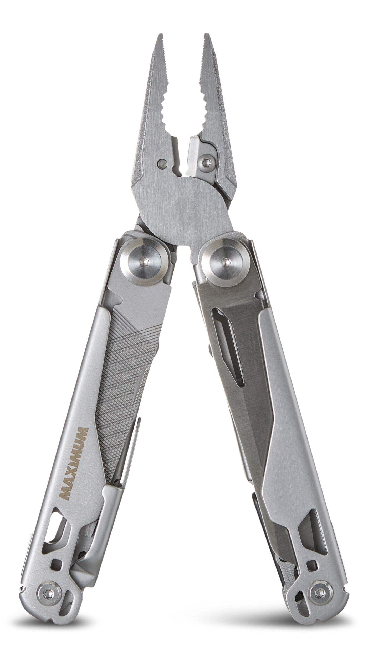 MAXIMUM 19-in-1 Multi-Tool with Safety Lock, Stainless Steel Front_Flat