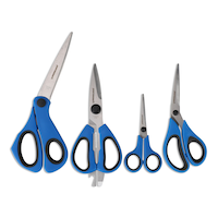 Mastercraft Stainless-Steel Scissors Set, Blue, 4-pc Front_Flat