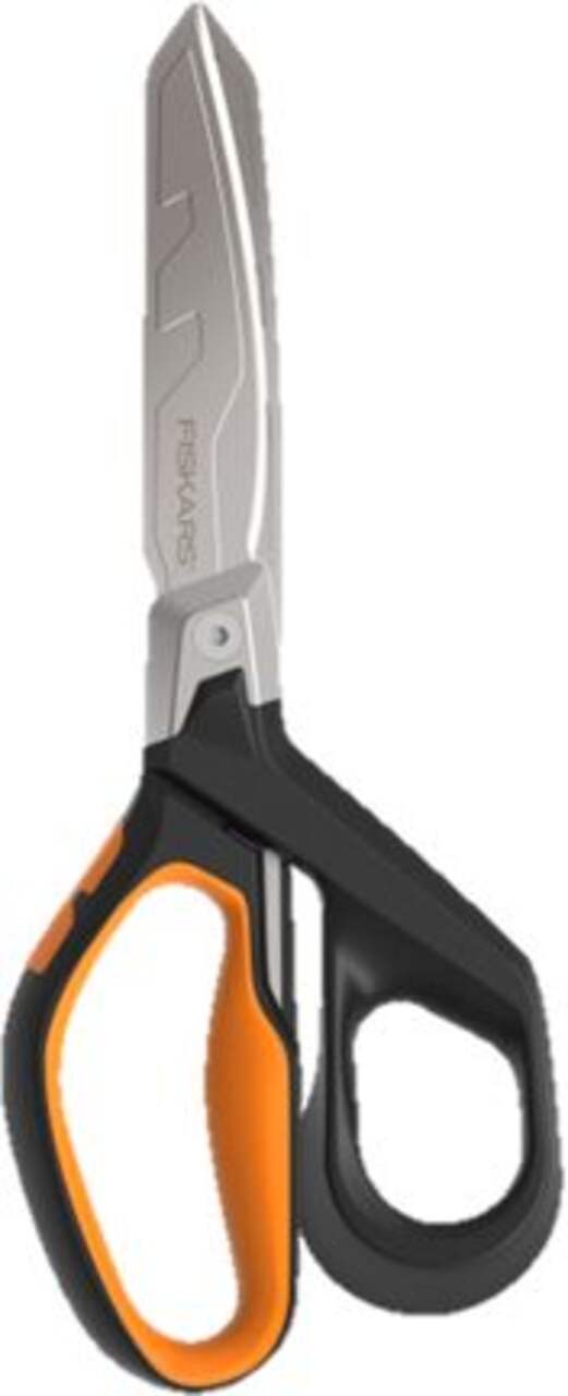Fiskars PowerArc Heavy-Duty Stainless-Steel Soft-Grip Scissors, 8-in,  Black/Orange