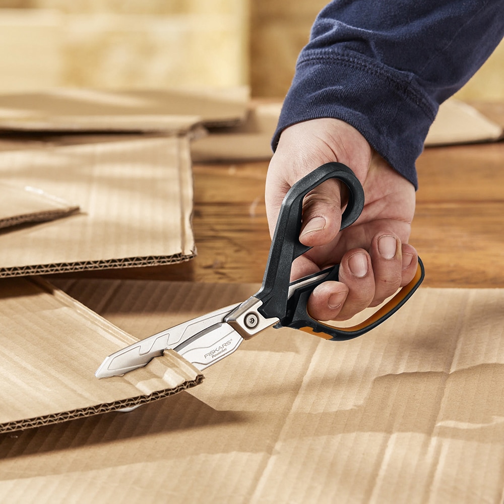 Fiskars PowerArc HeavyDuty StainlessSteel SoftGrip Scissors, 8in