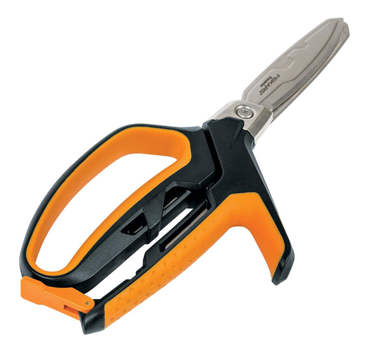 Fiskars PowerArc Heavy Duty Stainless Steel Easy Action Scissors 10 in Black Orange