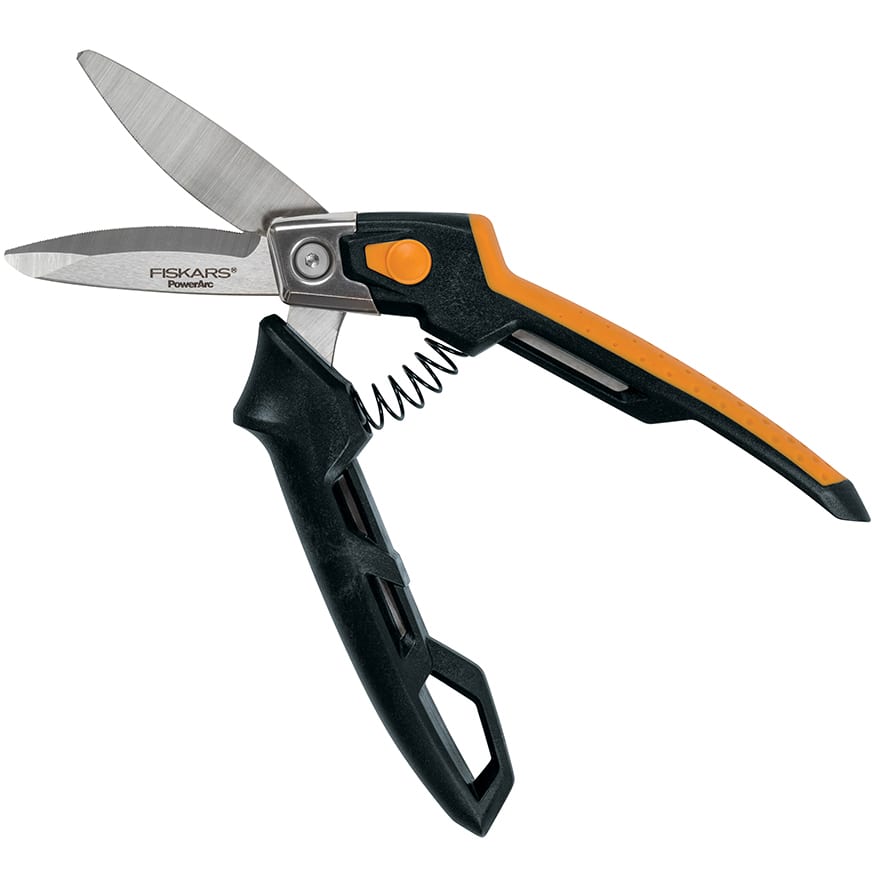 Fiskars PowerArc HeavyDuty StainlessSteel EasyAction Scissors, 8in