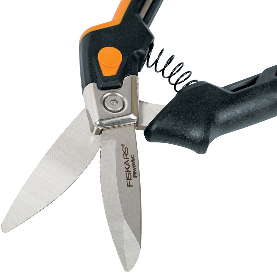 Fiskars PowerArc HeavyDuty StainlessSteel EasyAction Scissors, 8in