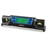 Mastercraft Acrylic Torpedo Spirit Level with Backlit LCD, 8 in, Black Front_Angled_Left