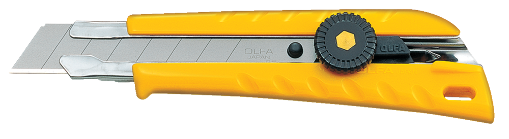 Couteau tout usage OLFA de 25 mm à lame sécable, verrou par rochet
