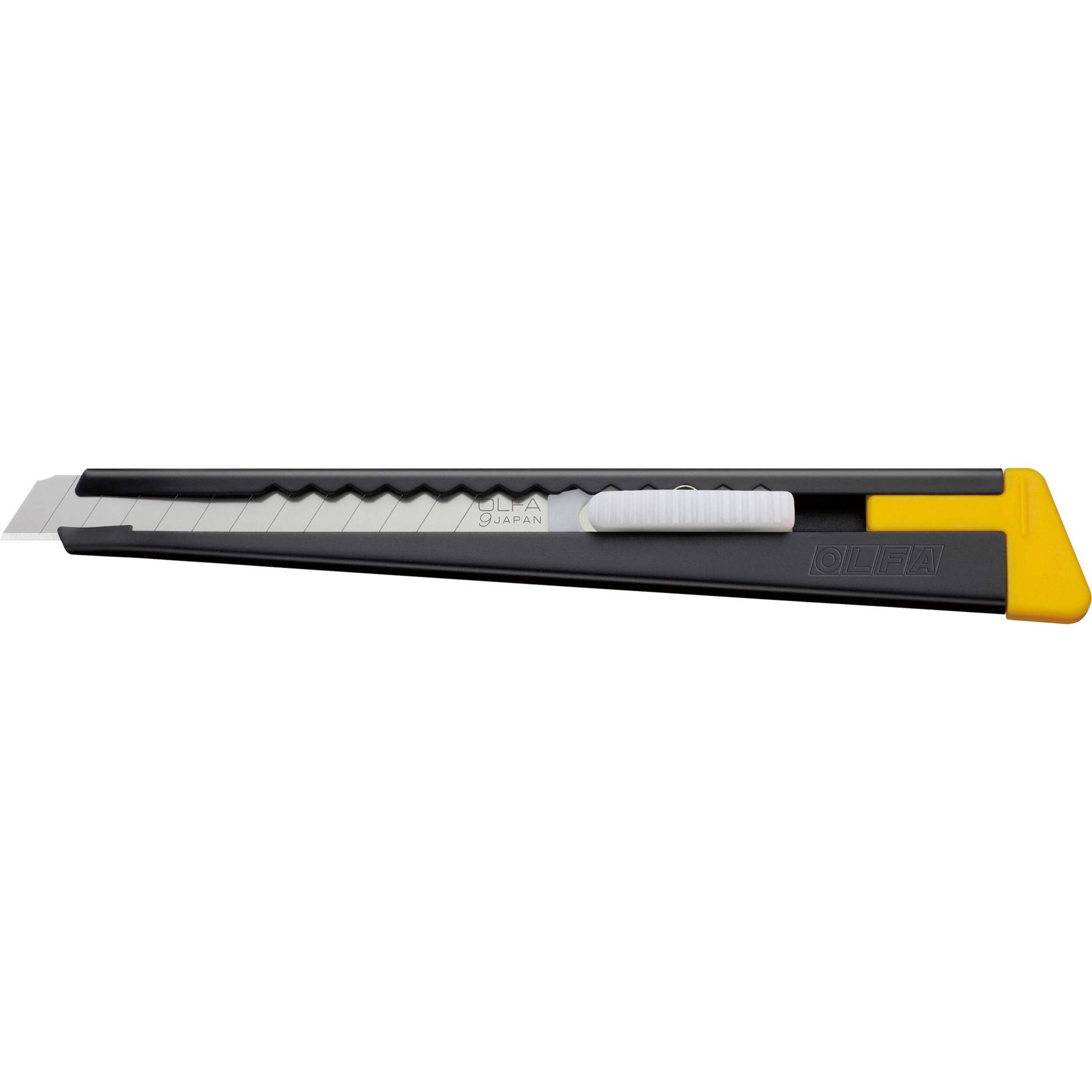 Olfa Snap-off Precision Utility Knife, Straight-Edge, 9-mm, Black Front_Flat