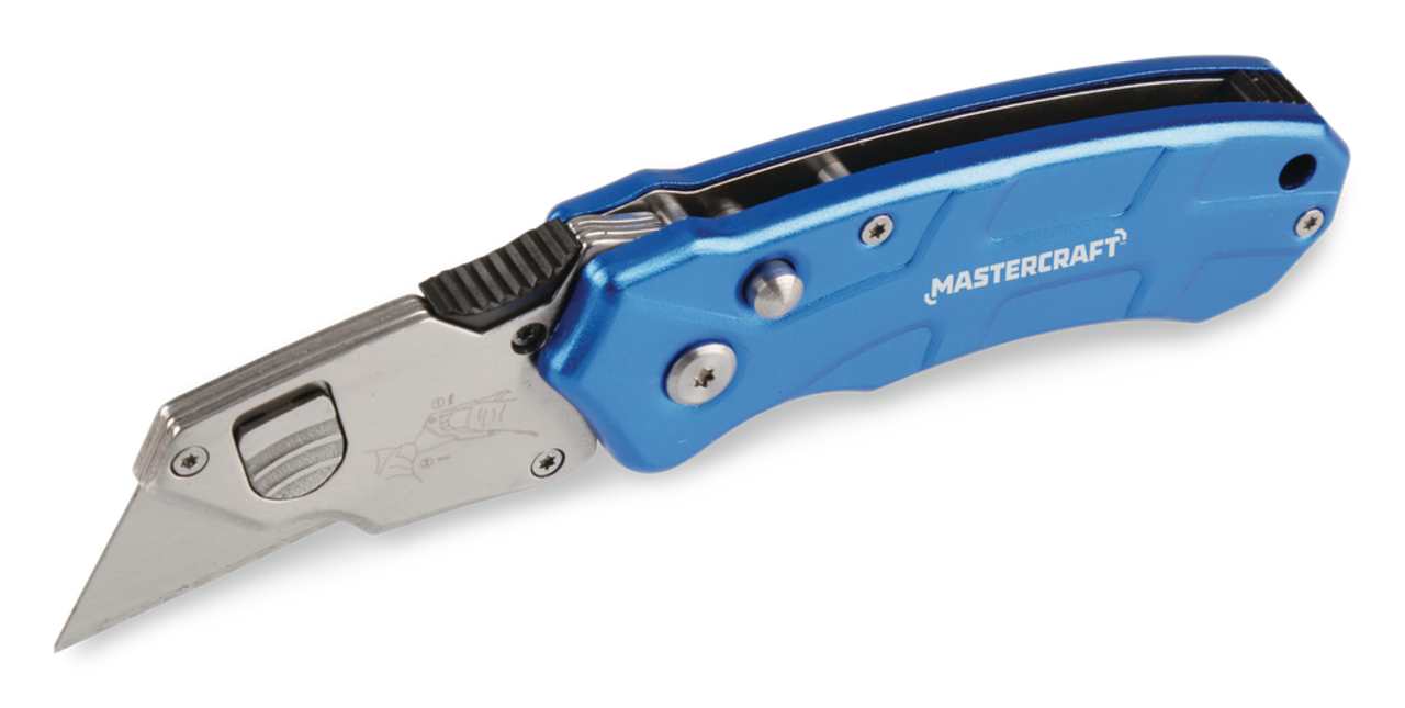 Mastercraft Folding Blade Utility Knife, Blue