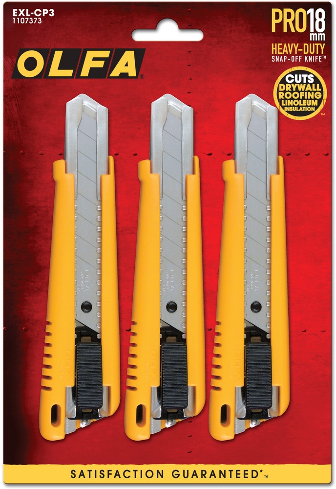 OLFA EXLCP3 1107373 AutoLock Heavy Duty Snapoff Utility Knives, 18