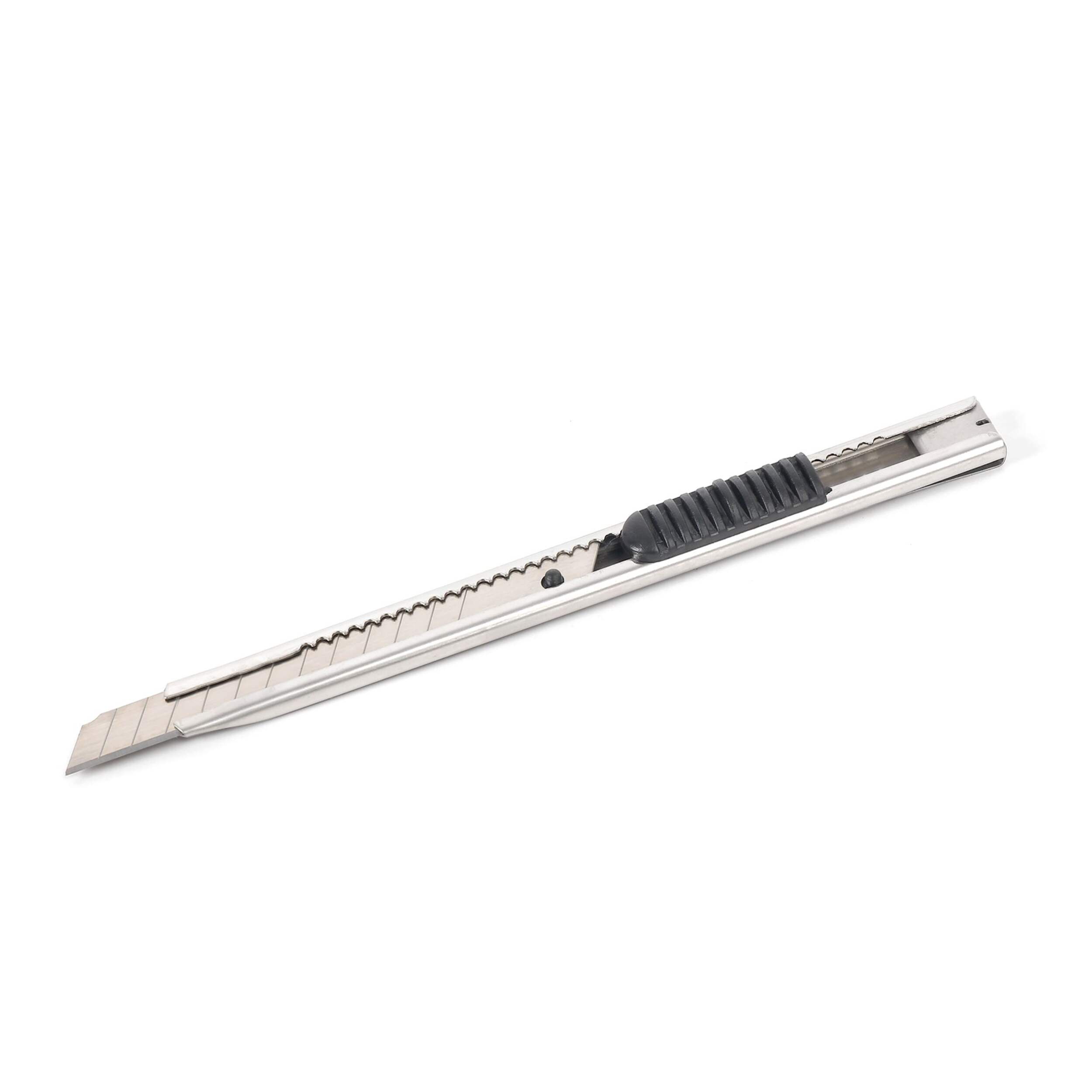 Mastercraft Stainless-Steel Snap-Off Utility Knife, 9-mm, Silver Front_Angled_Left