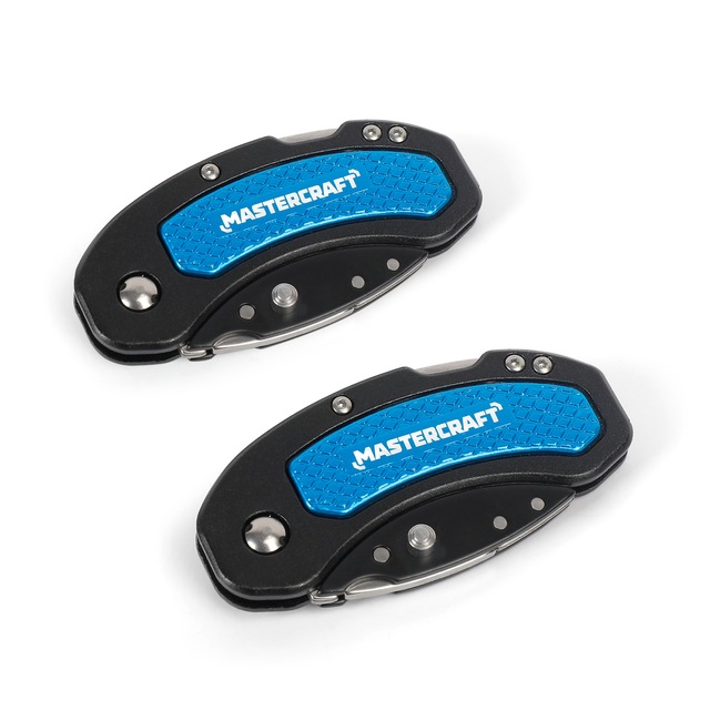 Mastercraft Folding Utility Knives, Black/Blue, 2pk Canadian Tire