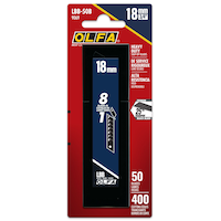 OLFA LBB-50B 9069 Pro Ultra-Sharp Snap-Off Blades, 18-mm, Black, 50-pk Front_Flat