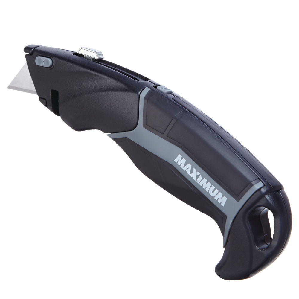 MAXIMUM Premium Utility Knife with Blades, Black, 5-pk