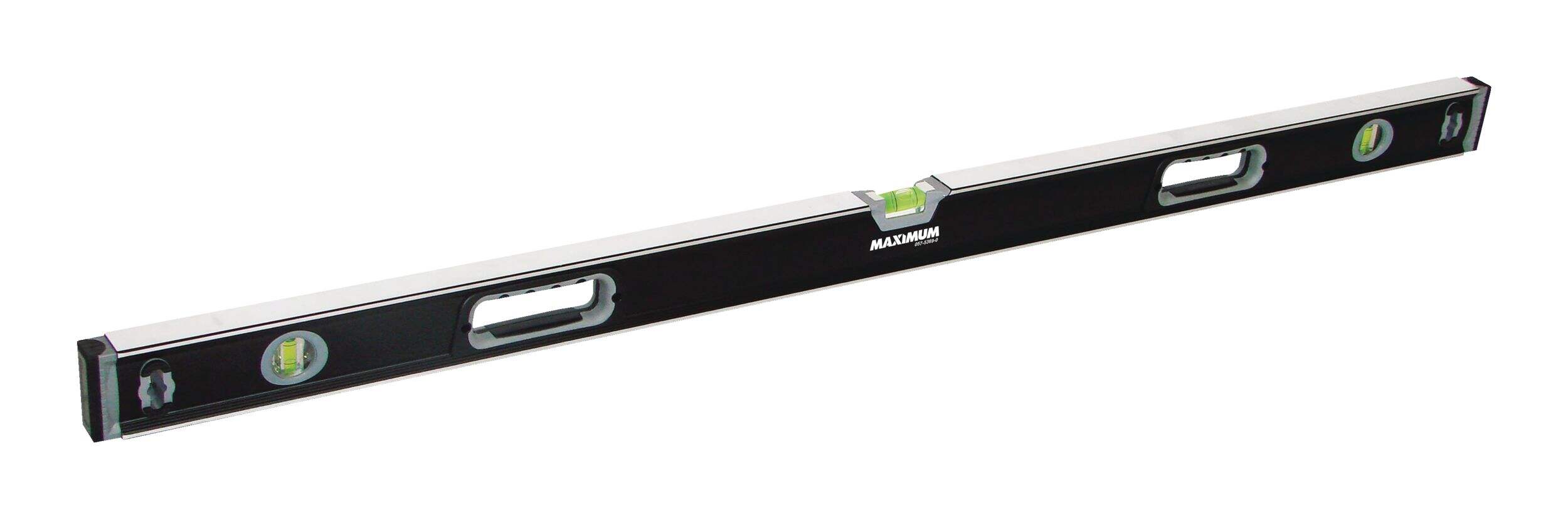 Niveau sphérique en aluminium MAXIMUM, 49-1/2 po, noir Front_Angled_Right