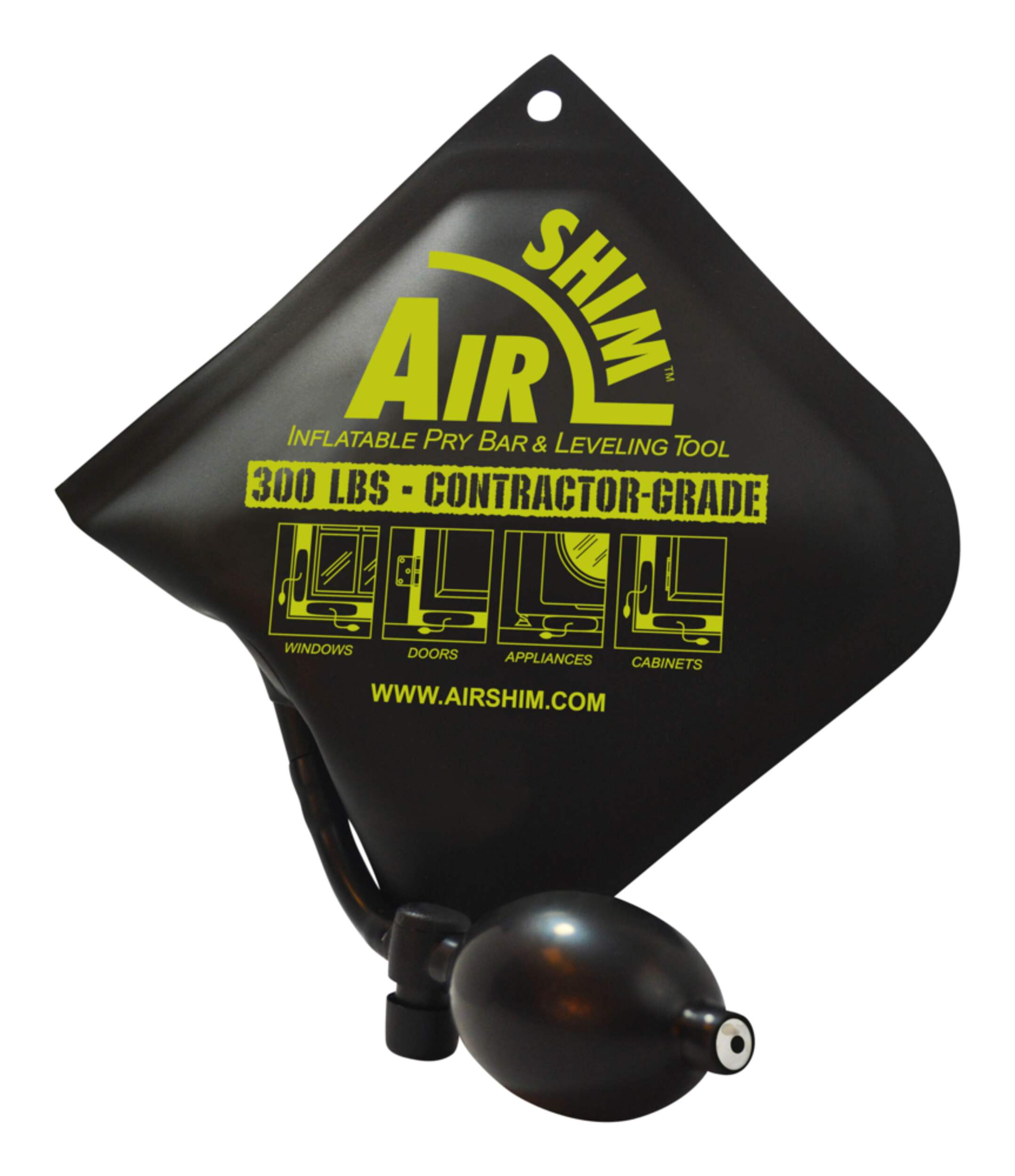 AirShim Inflatable Prybar & Leveling Tool, 300-lb Lifting Capacity Front_Flat