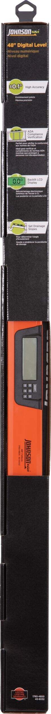 Johnson Digital Box Level, 48-in Front_Flat