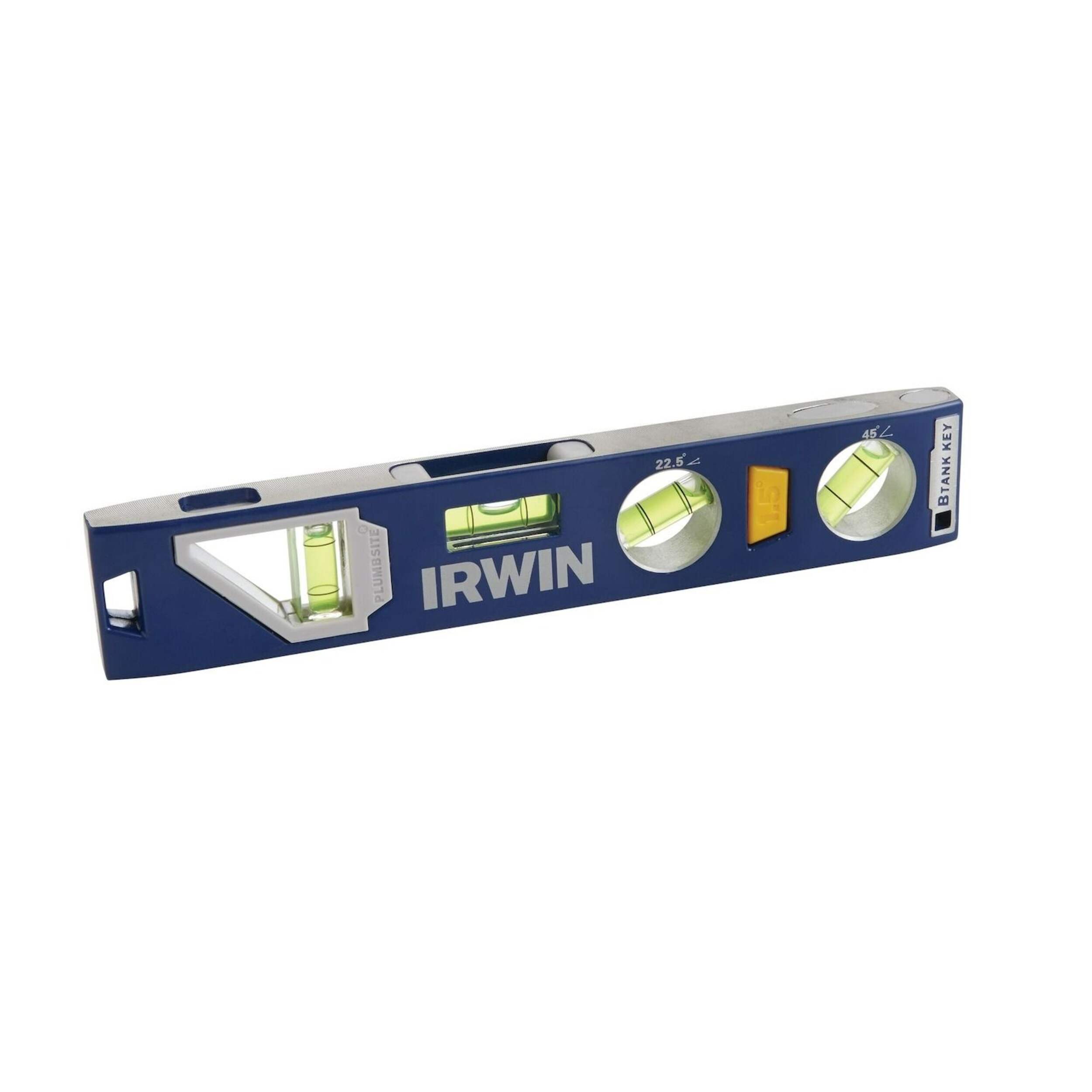 IRWIN 1794153 250-Series Aluminum Magnetic Torpedo Level, Blue, 9-in Front_Angled_Right