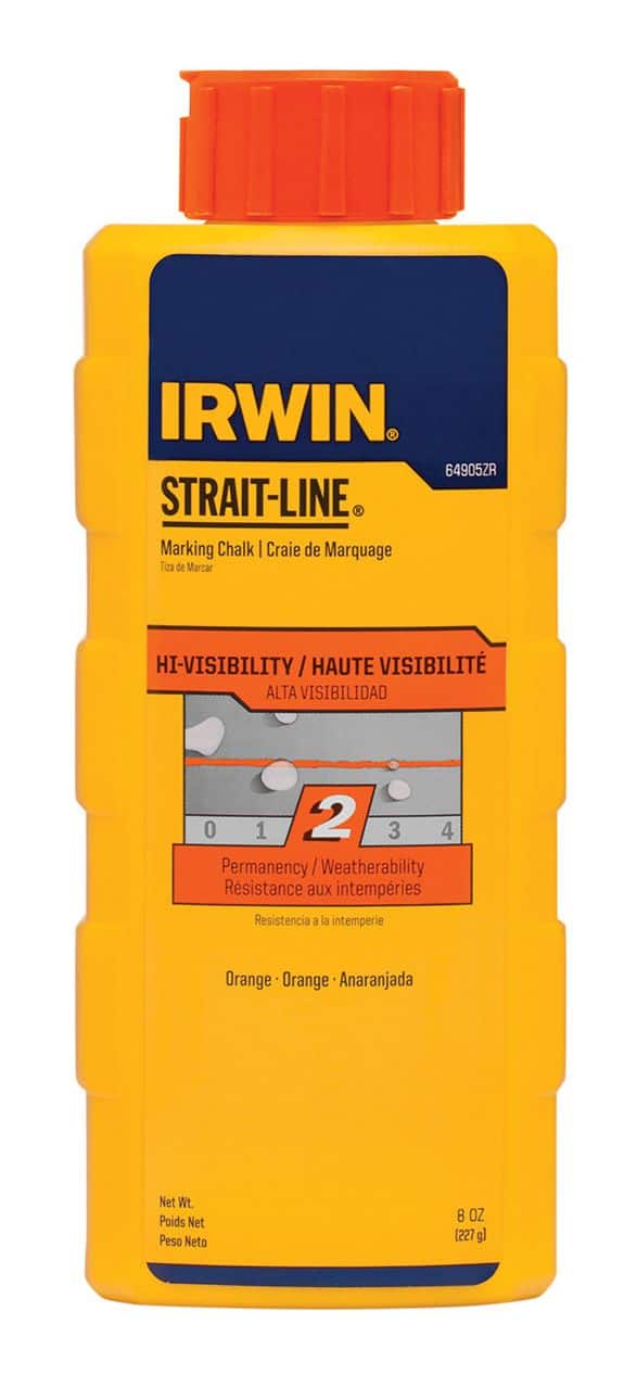 IRWIN 64905ZR Strait-Line Marking Chalk, Orange, 8-oz