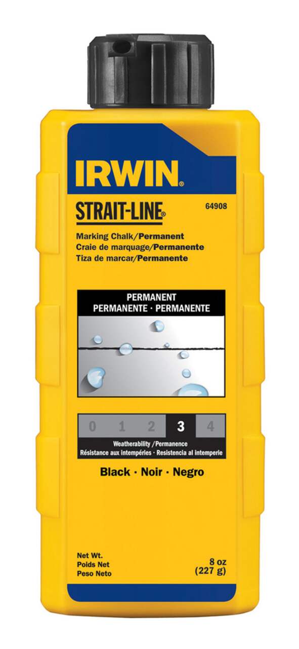 IRWIN 64908 Strait-Line Marking Chalk, Black, 8-oz