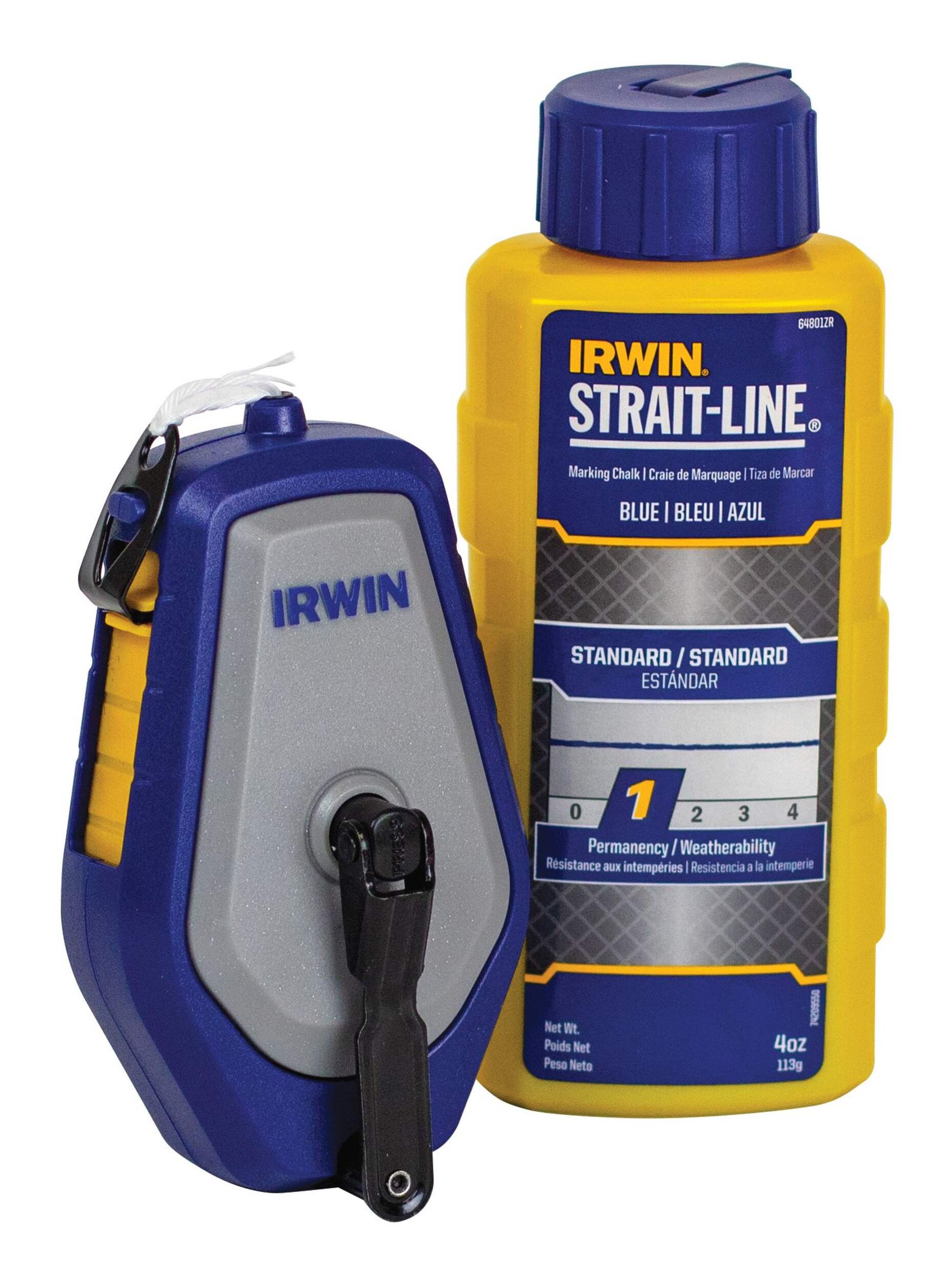 IRWIN IWHT47414L Compact Reel & Chalk Set, Blue, 30-ft, 4-oz Front_Flat