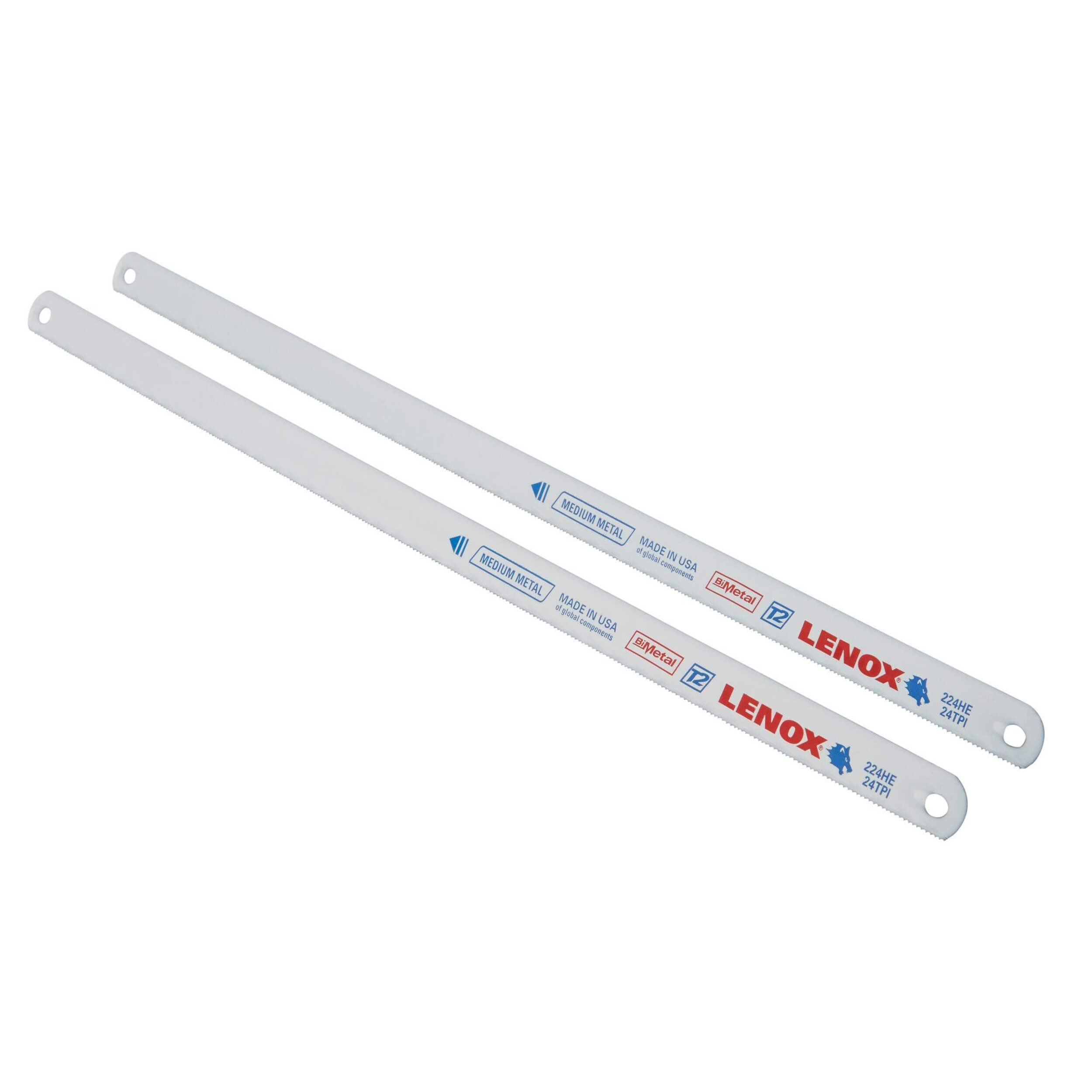Lenox 23930T024HE 10-in 24-TPI Bi-Metal Hacksaw Blade Set, 2-pk Front_Angled_Left