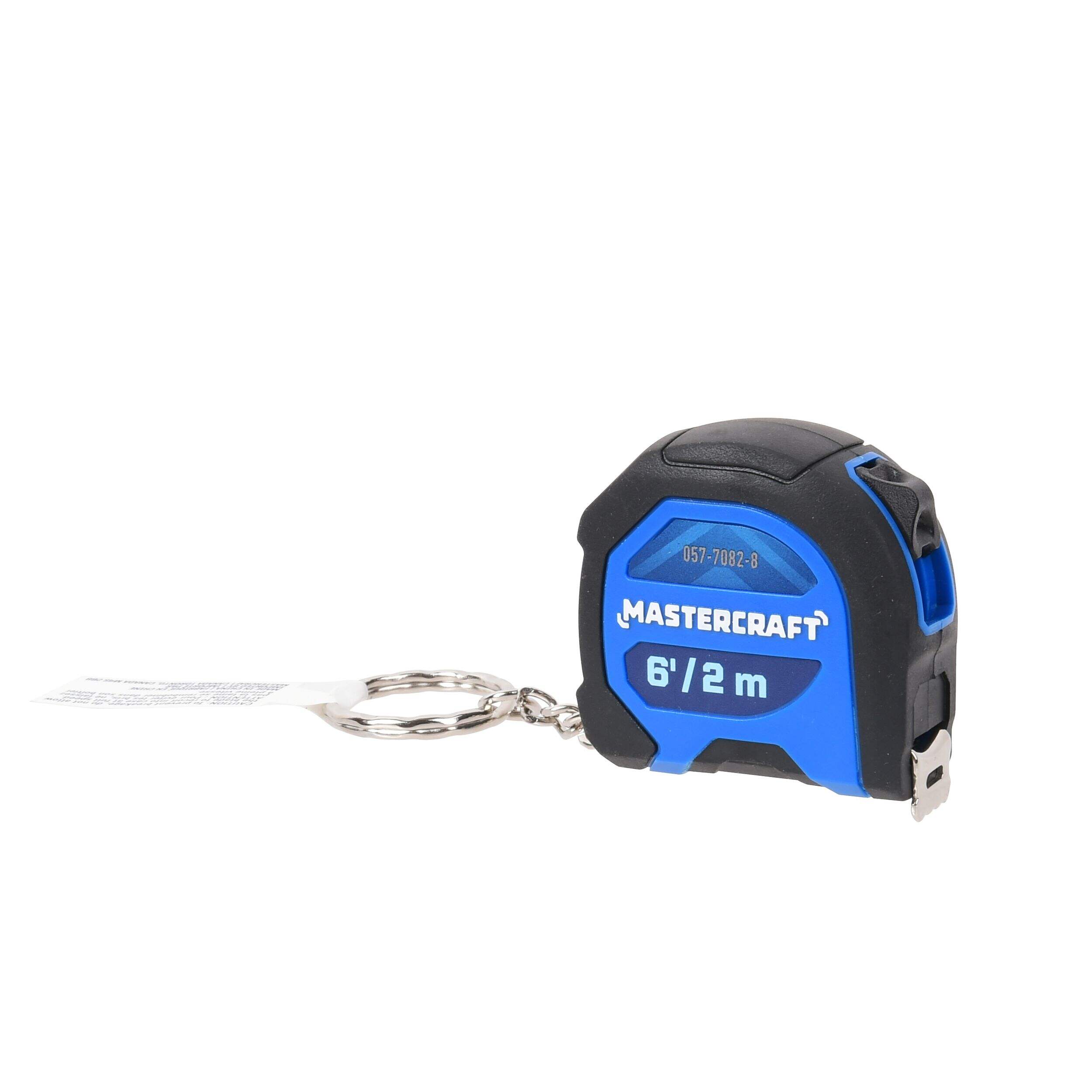 Mastercraft Keychain Tape Measure, 6-ft/2-m Front_Angled_Right
