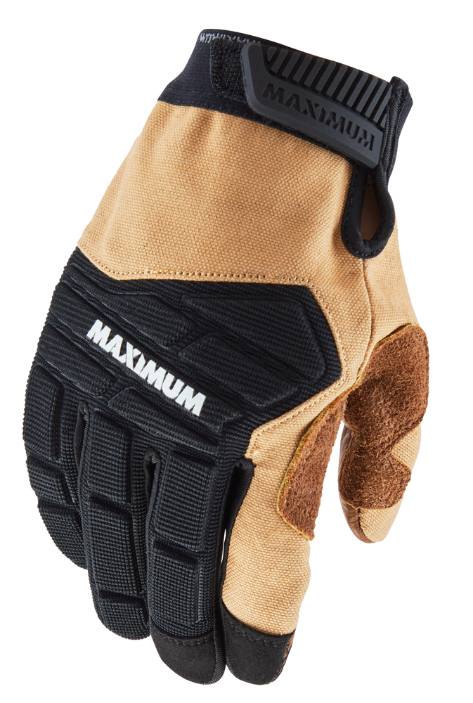MAXIMUM Duck Canvas Gel Pro Velcro Cuff Hybrid Glove, Beige/Black