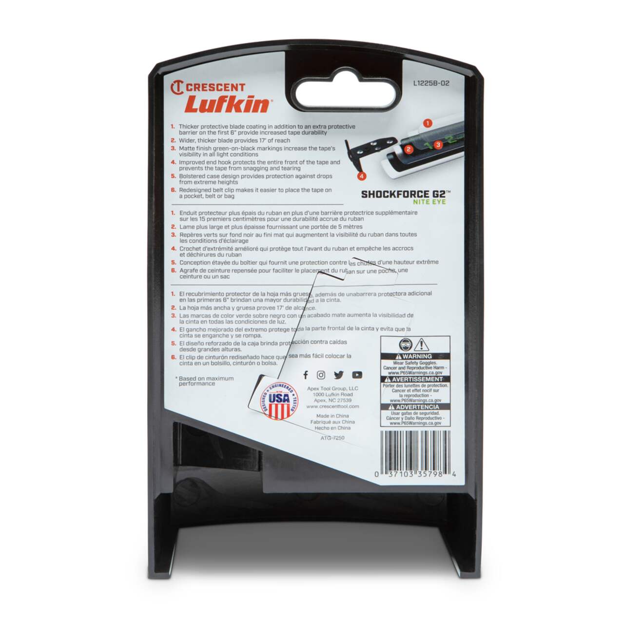 Lufkin Shockforce G2 Nite Eye Tape Measure 25 ft Canadian Tire