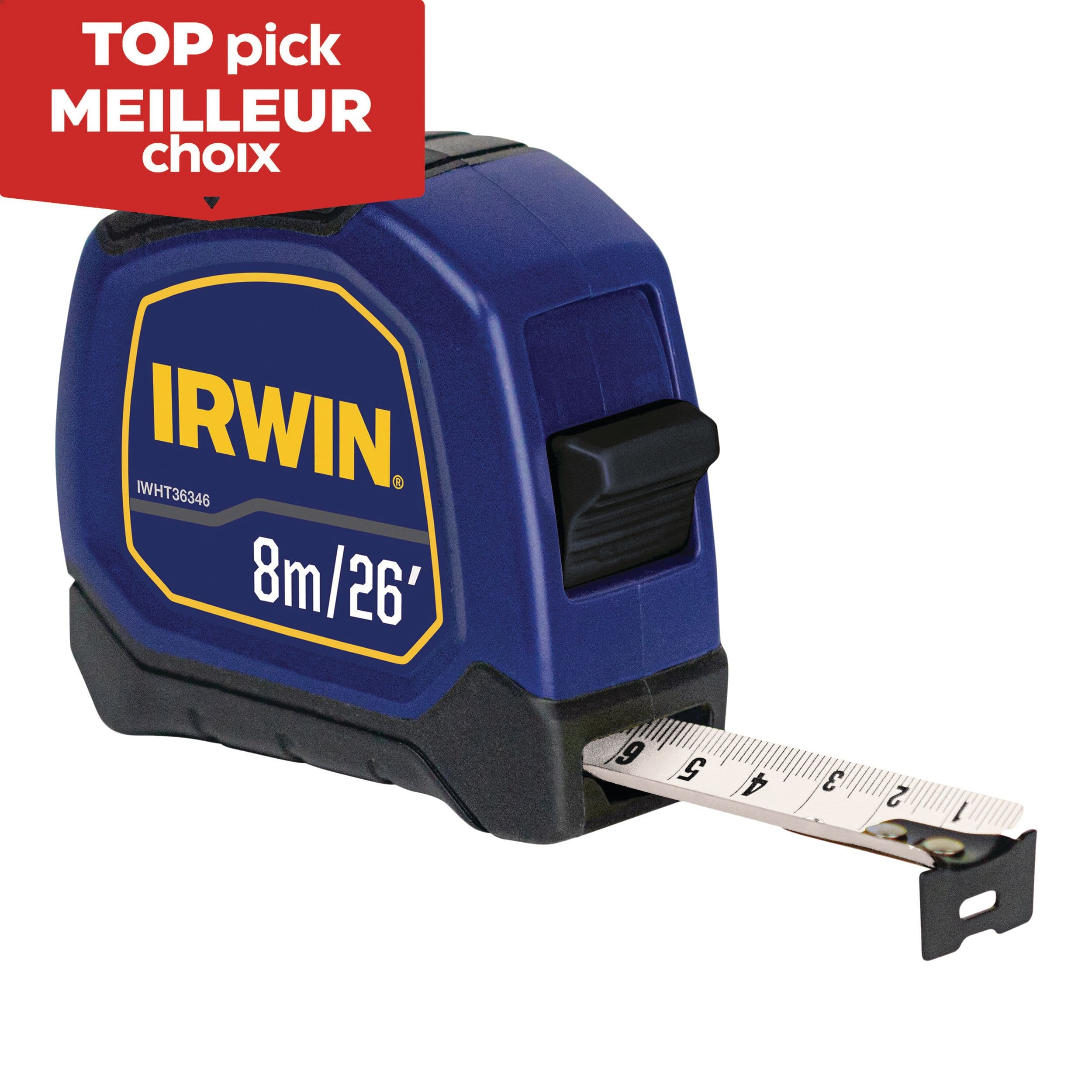 IRWIN IWHT36346 Bi-Material Tape Measure, 26-ft