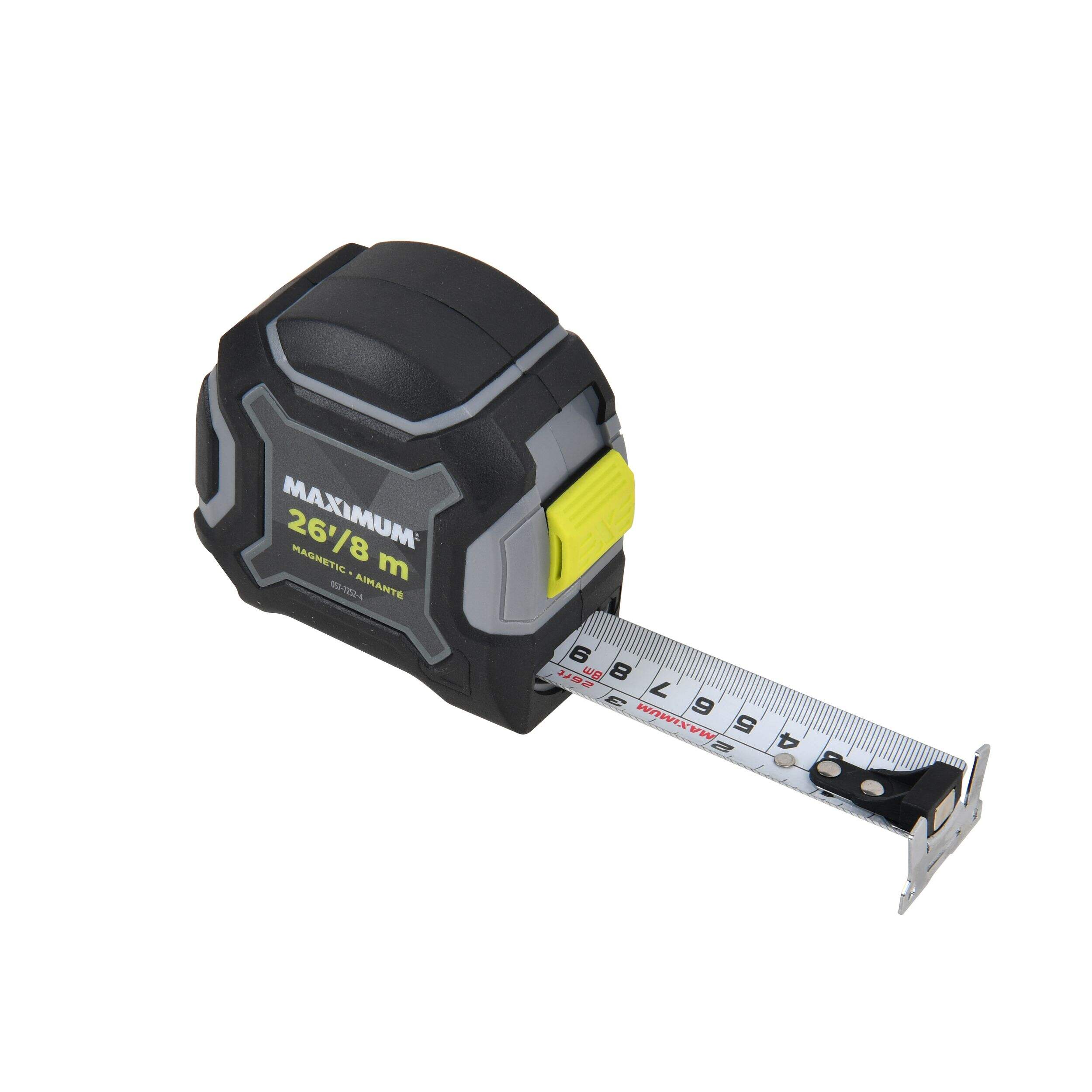 MAXIMUM Magnetic Tape Measure, 26-ft/8-m. 150' drop tested Front_Three_Fourths_Angled_Right