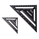 Équerres combinées en plastique MAXIMUM, 7 po et 12 po, noir, paq. 2 Front_Three_Fourths_Angled_Left