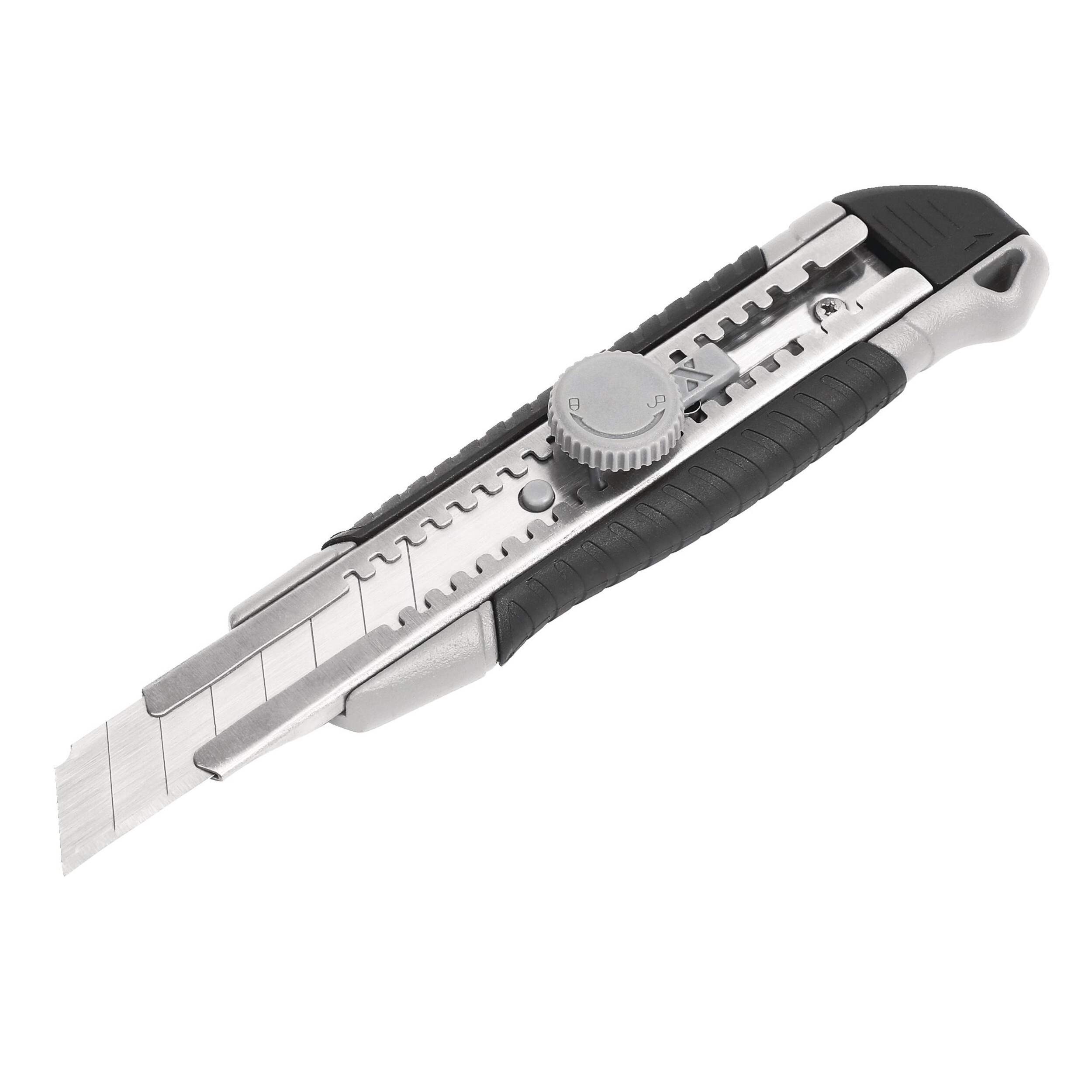 Couteau tout usage à lame cassable MAXIMUM, 18 mm, argent/noir Front_Angled_Left