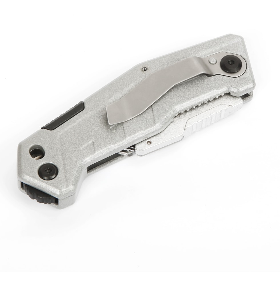 MAXIMUM Folding Blade Utility Knife with Wire Stripper, Silver