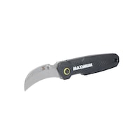 MAXIMUM Hawkbill Folding Blade Utility Knife, Black