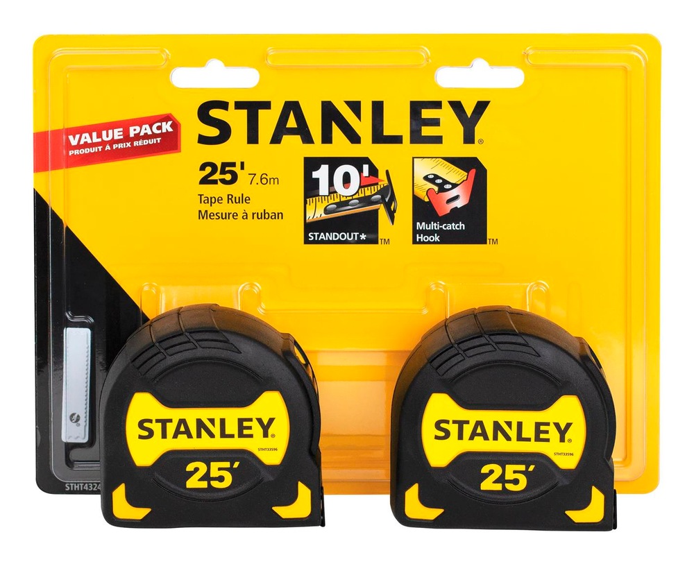 Stanley Tape Measure, 25ft, 2pk Canadian Tire