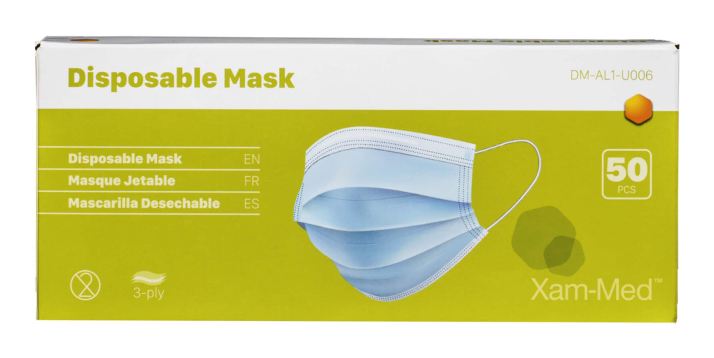XamMed Adjustable 3Ply Disposable Face Masks, Blue, 50pk Canadian Tire