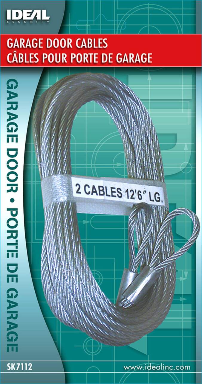 Câble de rallonge de porte de garage en acier galvanisé Ideal Security,  12,5 pi, paq. 2