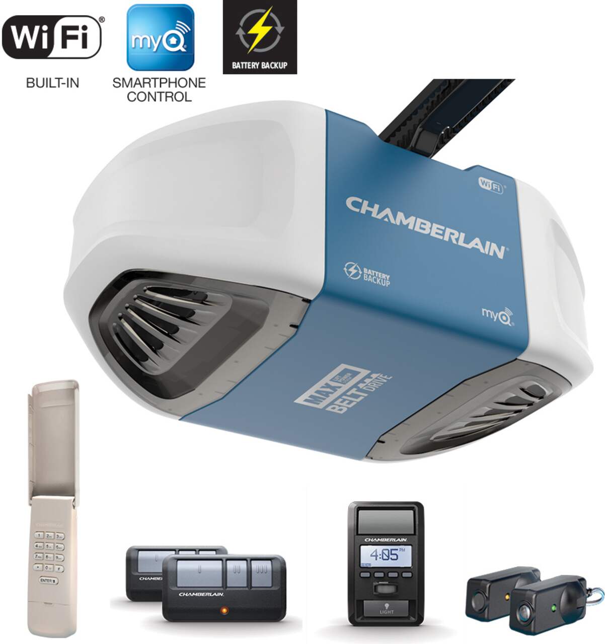 Chamberlain B970C 1 1 4 HP Ultra Quiet Belt Drive Garage Door Opener with Wi Fi Canadian Tire