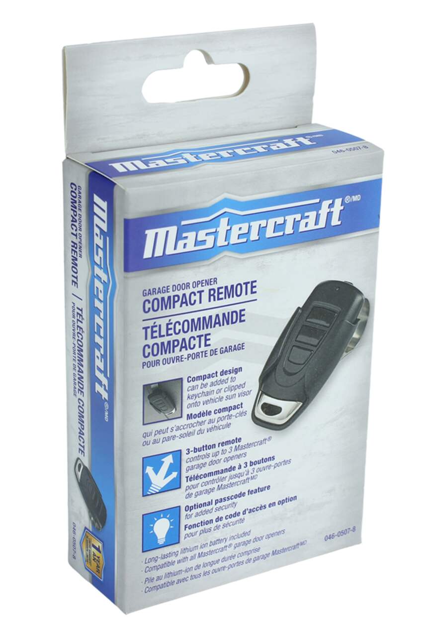 Télécommande d'ouvre-porte de garage compacte Mastercraft à 3