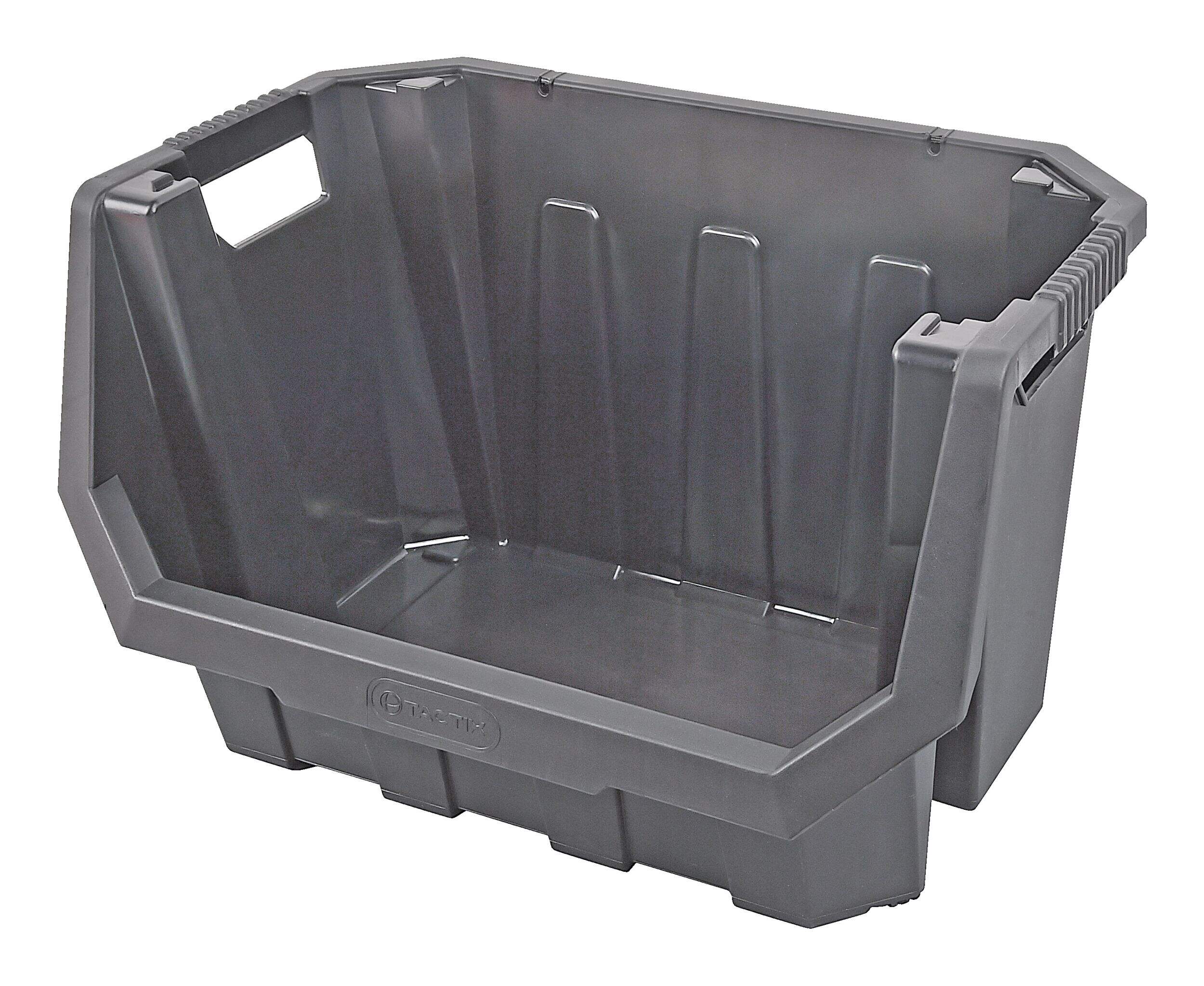 Tactix Wall Mountable Multi-Purpose Stacking Bin, 40-L Front_Angled_Left
