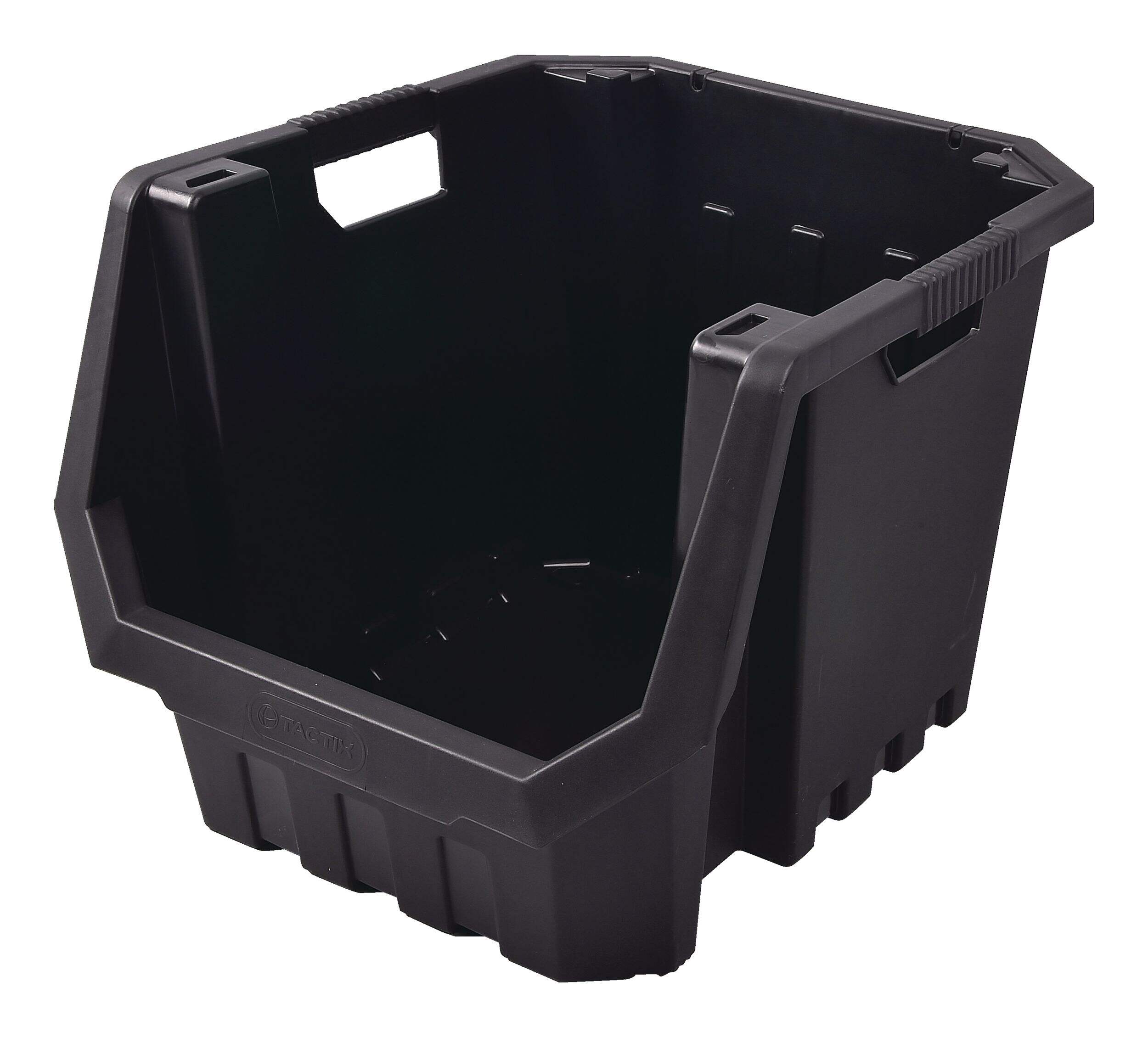 Tactix Wall Mountable Multi-Purpose Stacking Bin, 60-L Front_Angled_Left