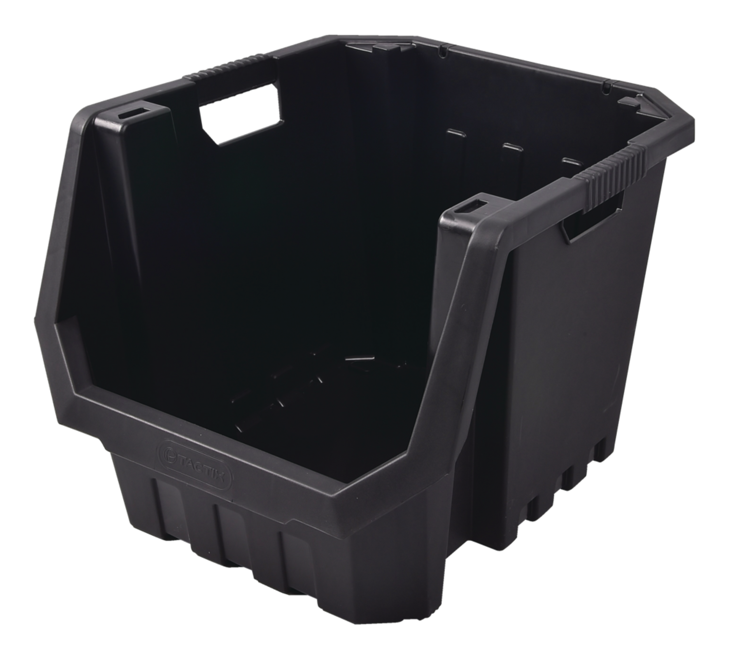 Tactix Wall Mountable Multi-Purpose Stacking Bin, 60-L Front_Angled_Left