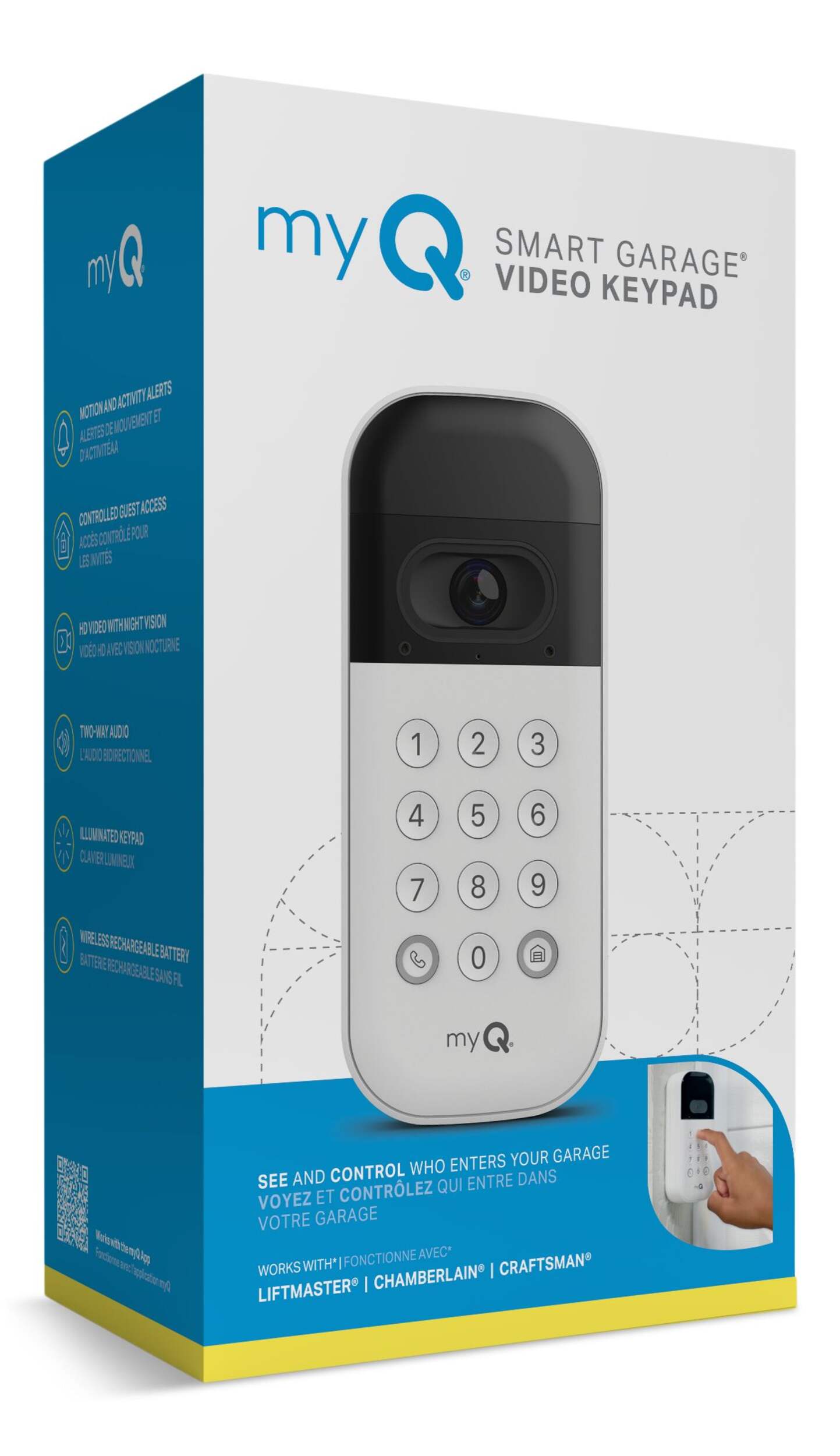 Chamberlain Smart Video Garage Door Keypad, Night Vision, Weatherproof