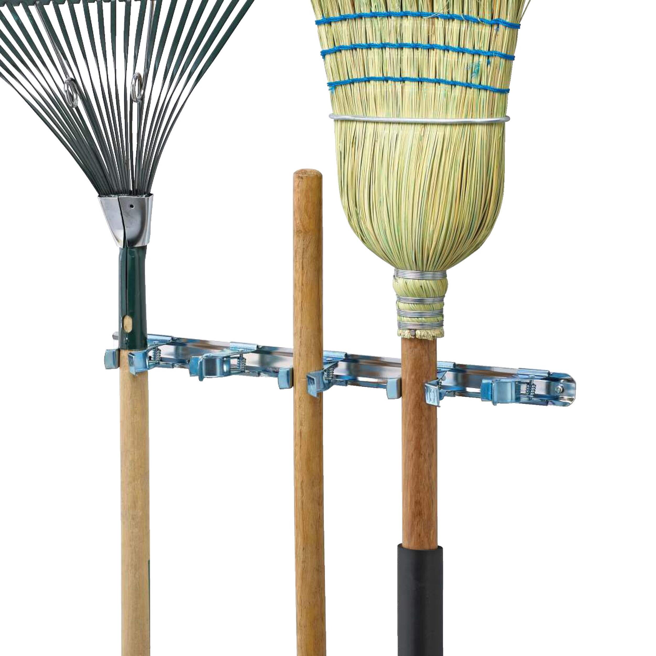 Mastercraft Sliding Broom Holder Storage Bar, 19.5 x 3.75 x 1.25-in Front_Angled_Left