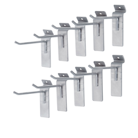 Mastercraft Slat / Track Wall Steel Utility Hook Set, 4-in, 10pcs Front_Angled_Left