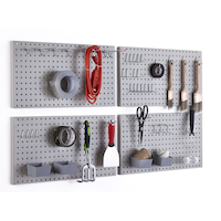 Mastercraft Steel Pegboard Kit, Includes Four 12x24-in Panels, 48-pc Front_Angled_Right
