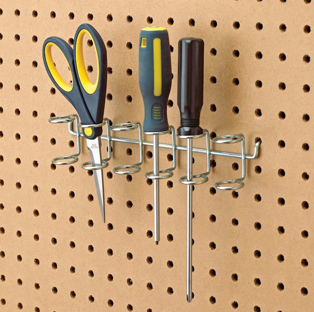 Mastercraft Wall Mount Steel Tool Holder fits 1/8-in & 1/4-in Pegboards ...