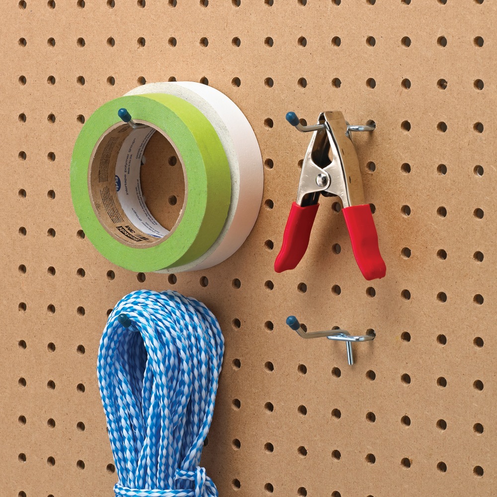 Mastercraft Pegboard Straight Hooks, fits 1/8in & 1/4in Pegboards, 2